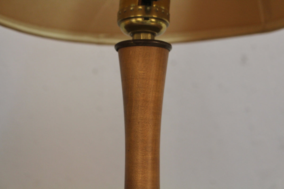 Small Atomic Glass & Walnut Table Lamp