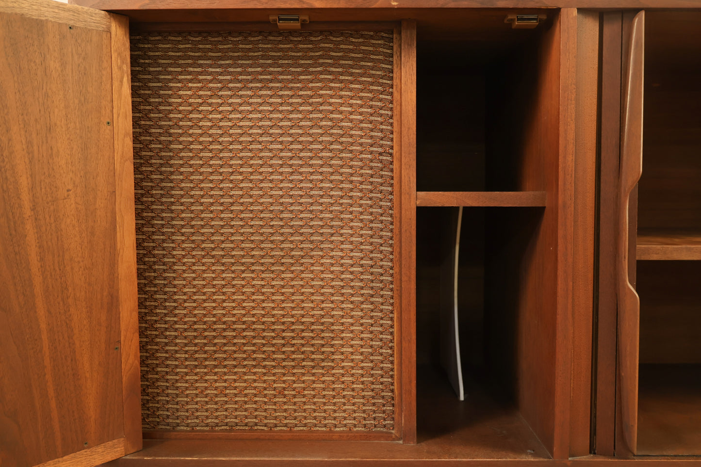 Large Mid Century Tambour-Door Media Credenza - ONLINE ONLY