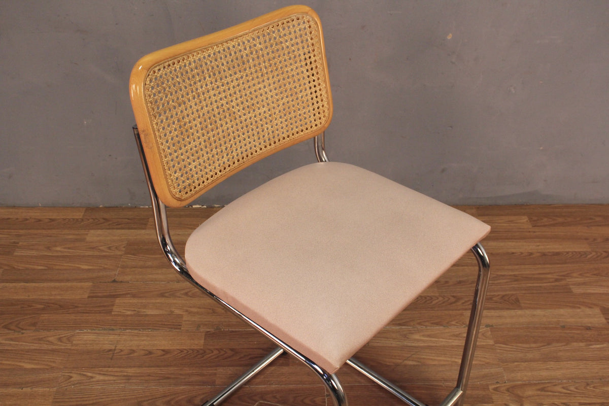 Rose & Chrome Cantilever Counter Stool