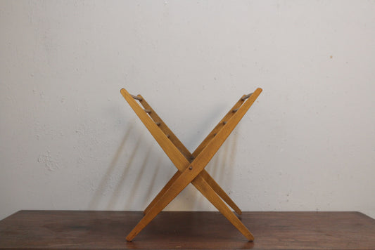 Walnut Folding Magazine Rack