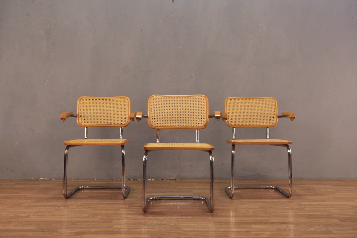 Cane & Chrome Cantilever Armchair - ONLINE ONLY