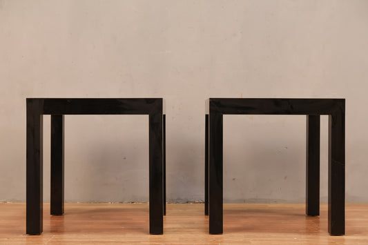 Deco Revival Black Lacquer Side Table