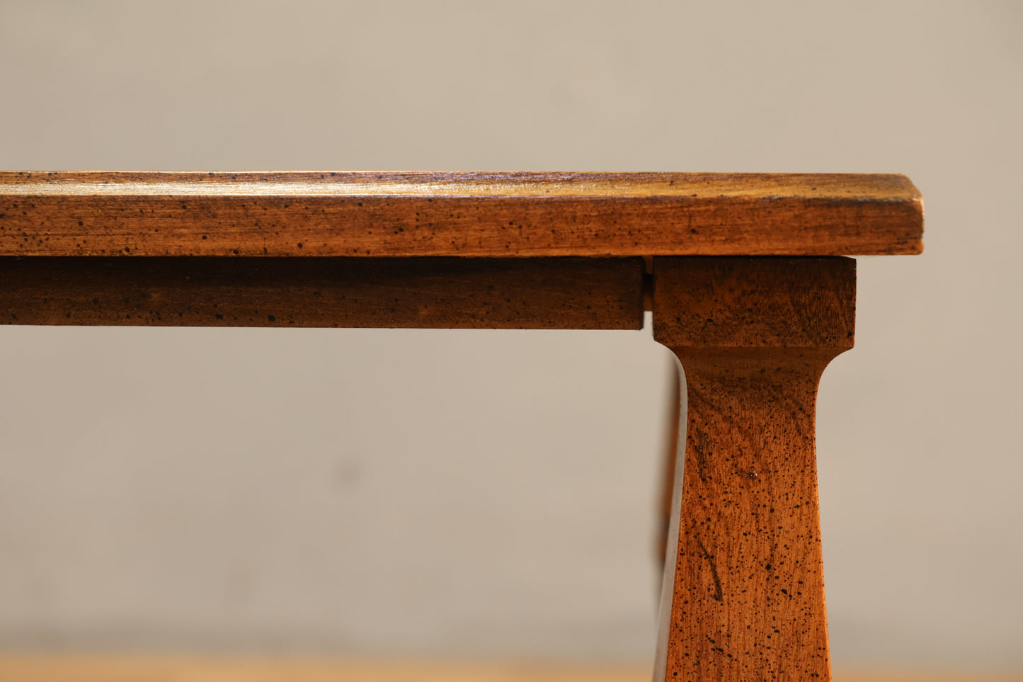 Carved Walnut & Glass 2-Tier Coffee Table - ONLINE ONLY