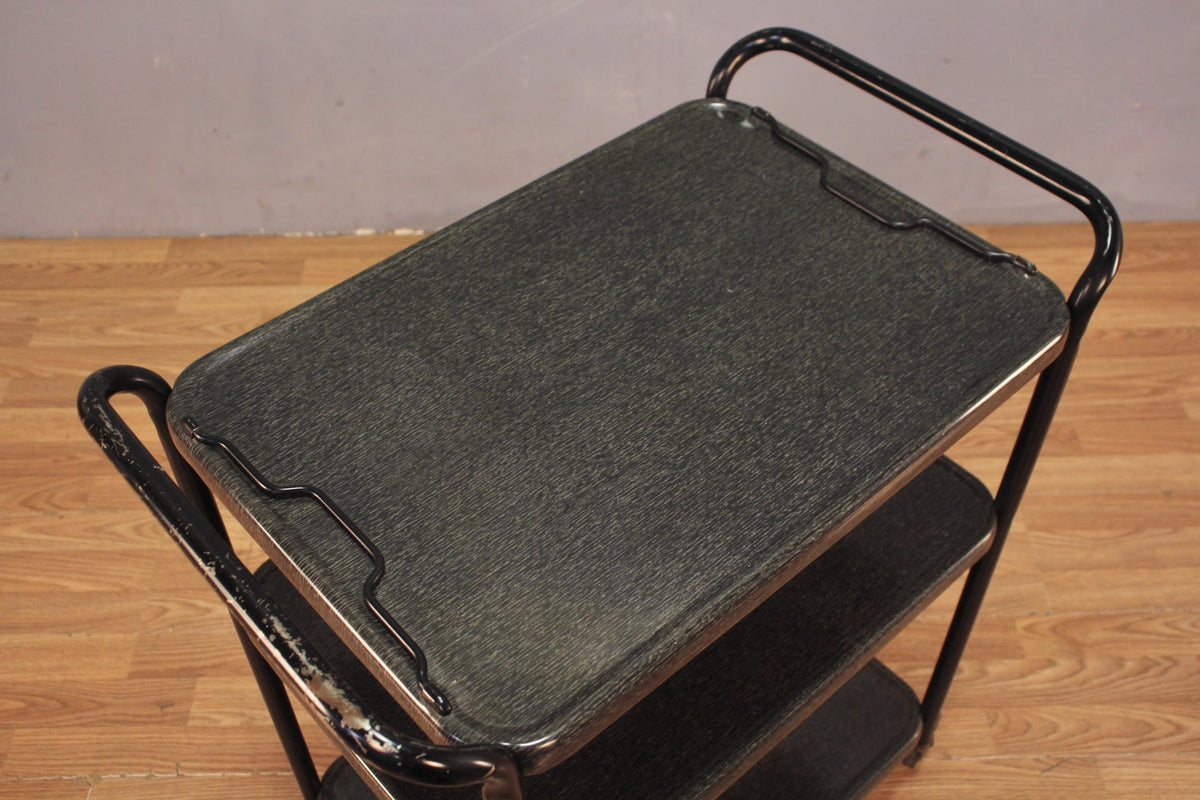 Black & Charcoal Metal 3-Tier Cart