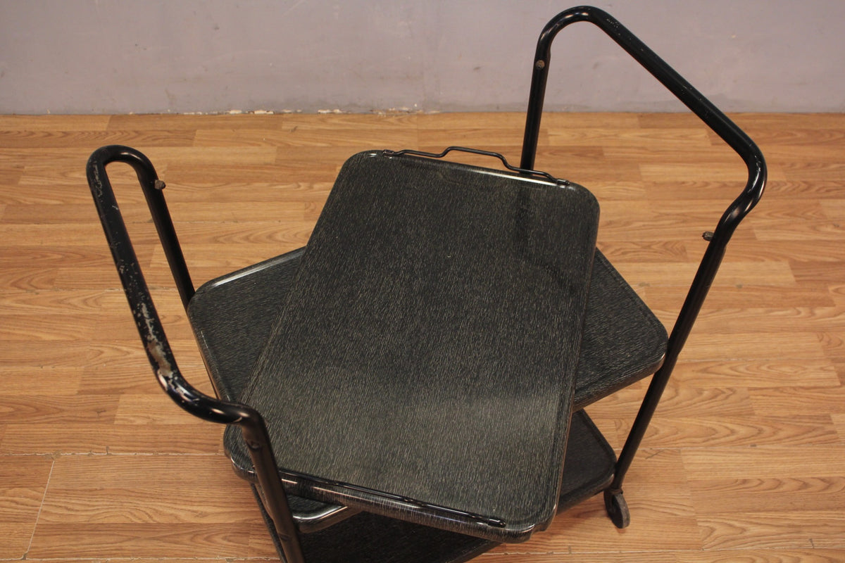 Black & Charcoal Metal 3-Tier Cart