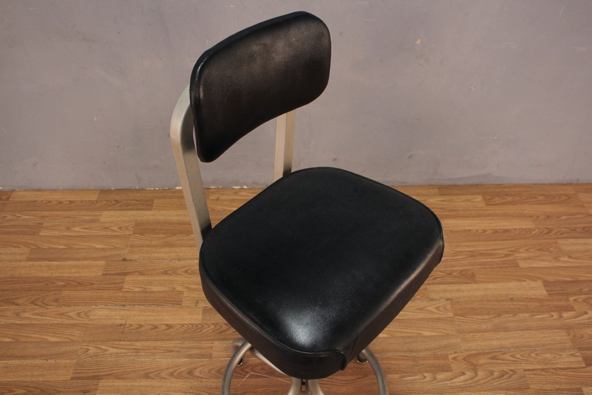 Black & Aluminum Drafting Stool