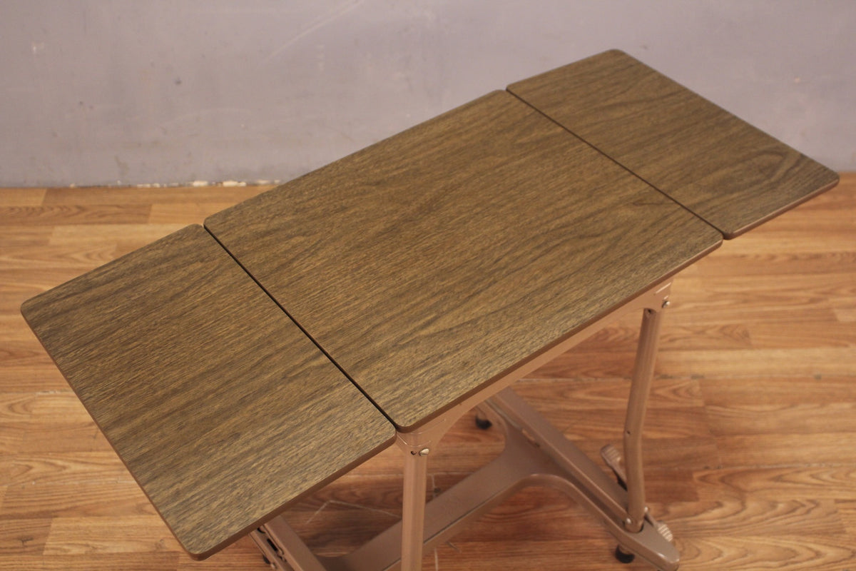 Taupe Drop-Leaf Typewriter Table