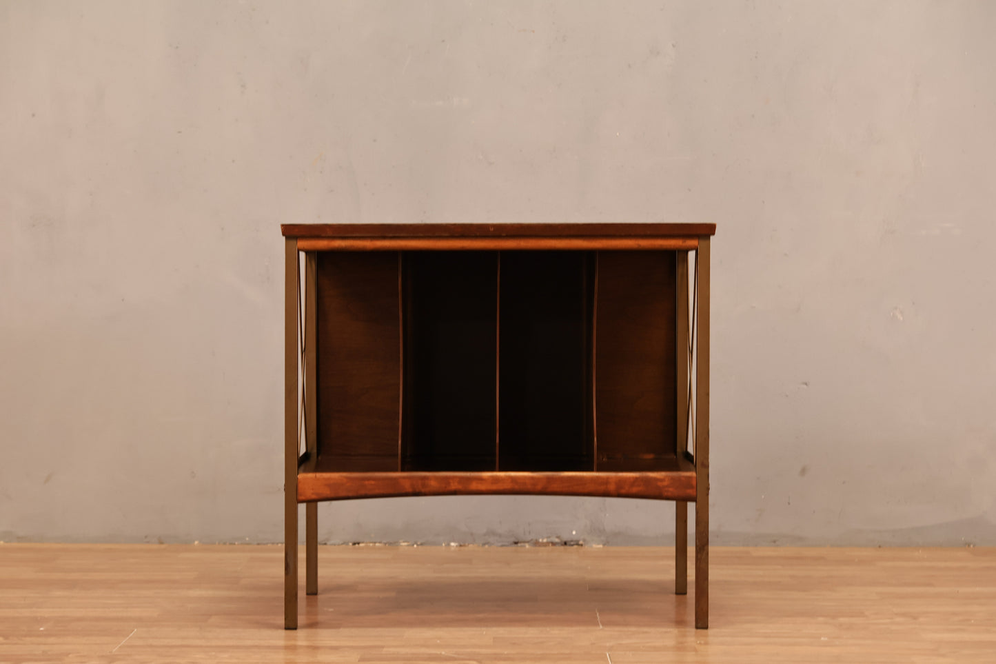 Mid Century Walnut & Laminate Record Cabinet
