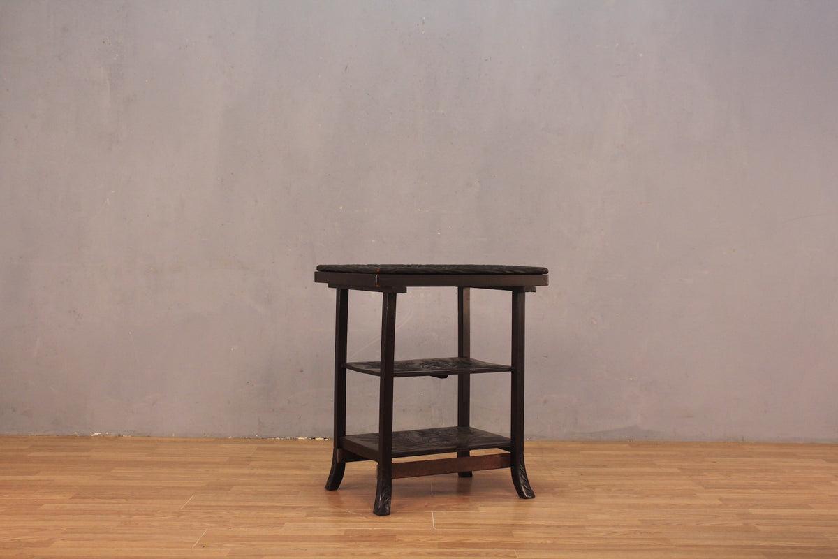 Art Nouveau Dark 3-Tier End Table