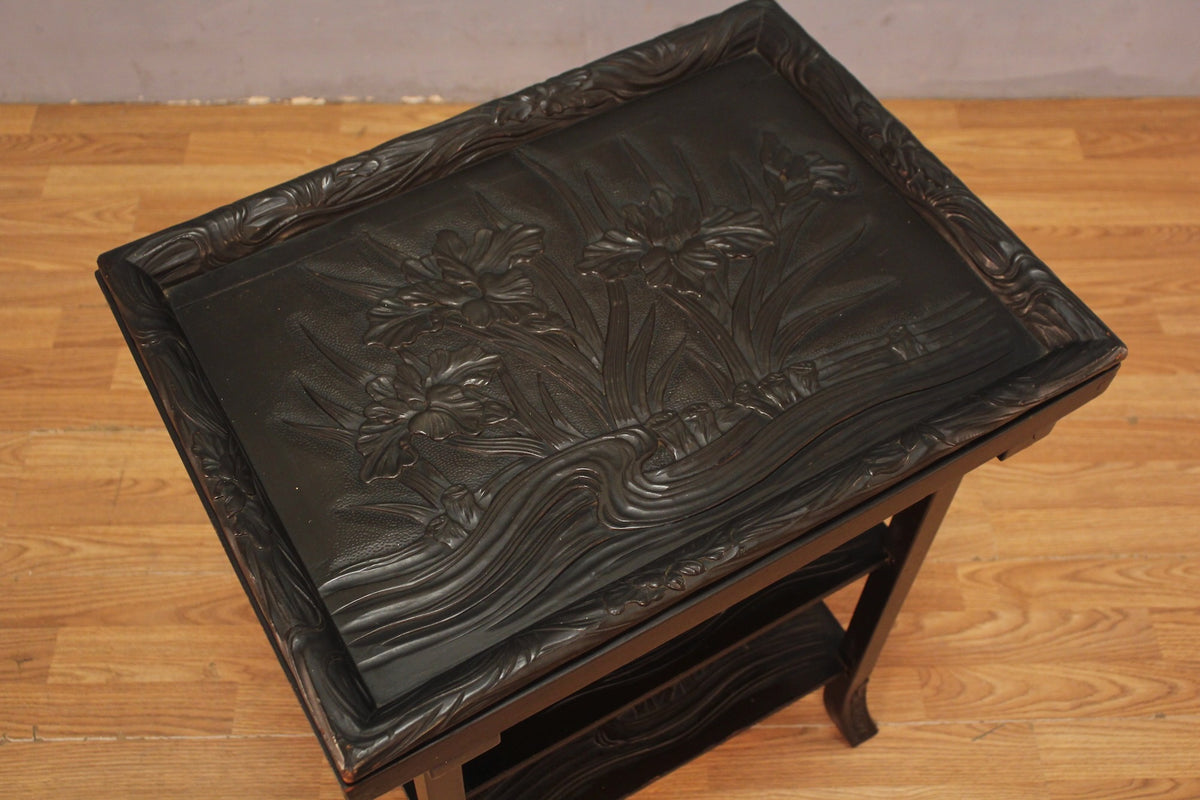 Art Nouveau Dark 3-Tier End Table