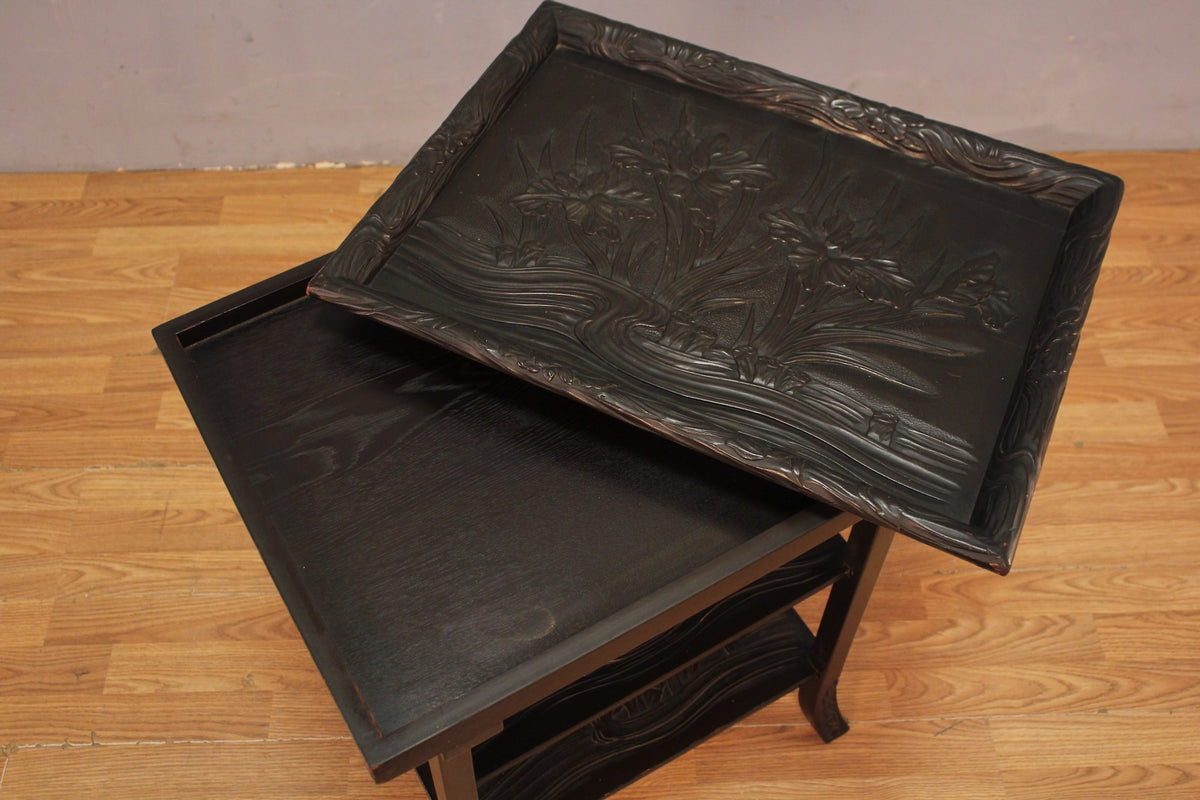 Art Nouveau Dark 3-Tier End Table