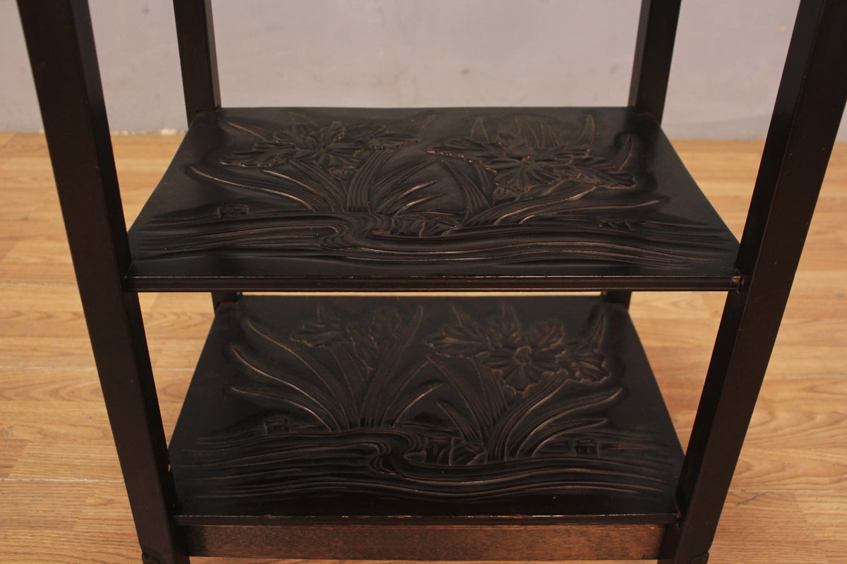 Art Nouveau Dark 3-Tier End Table