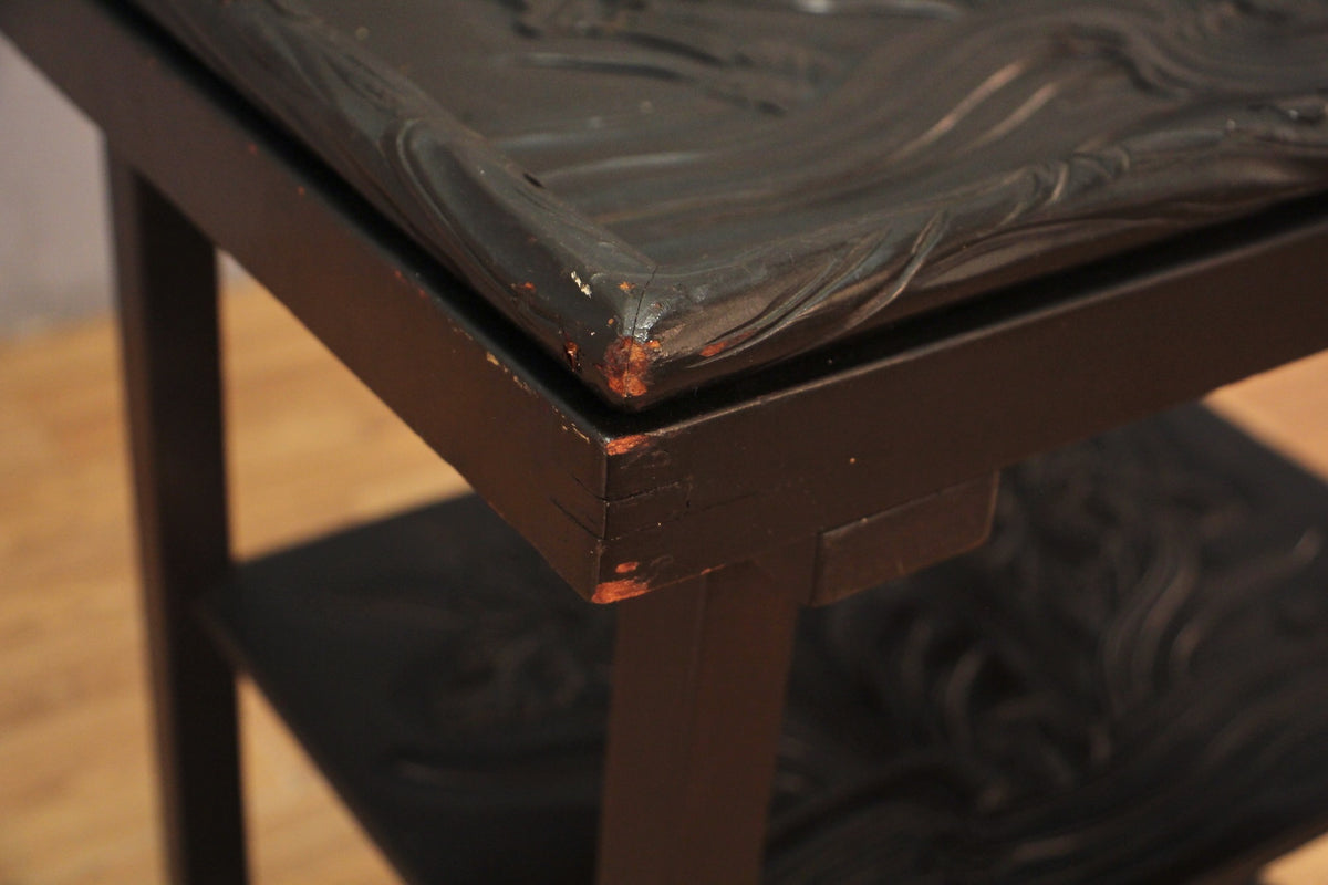 Art Nouveau Dark 3-Tier End Table