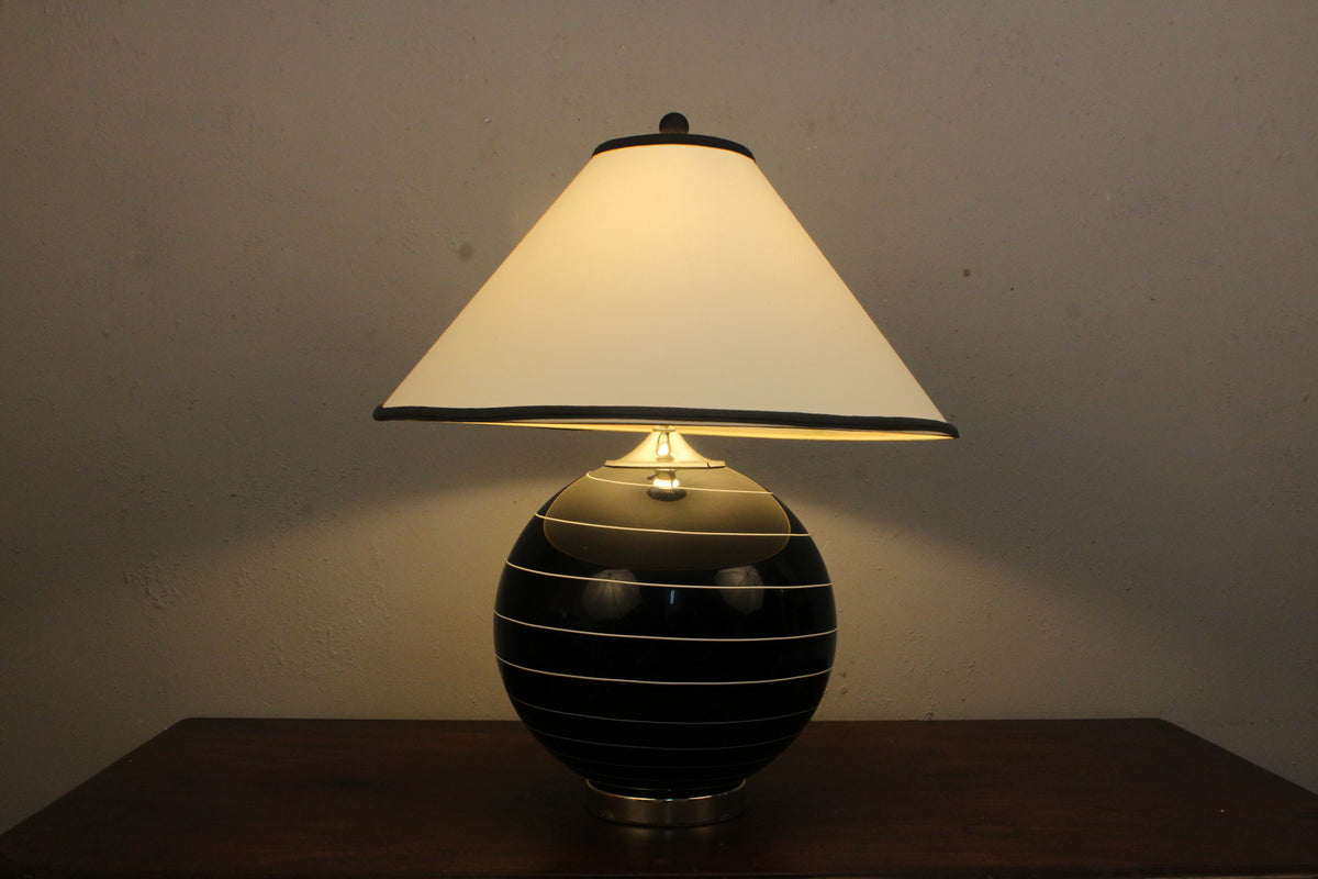 Black & White Glass Table Lamp