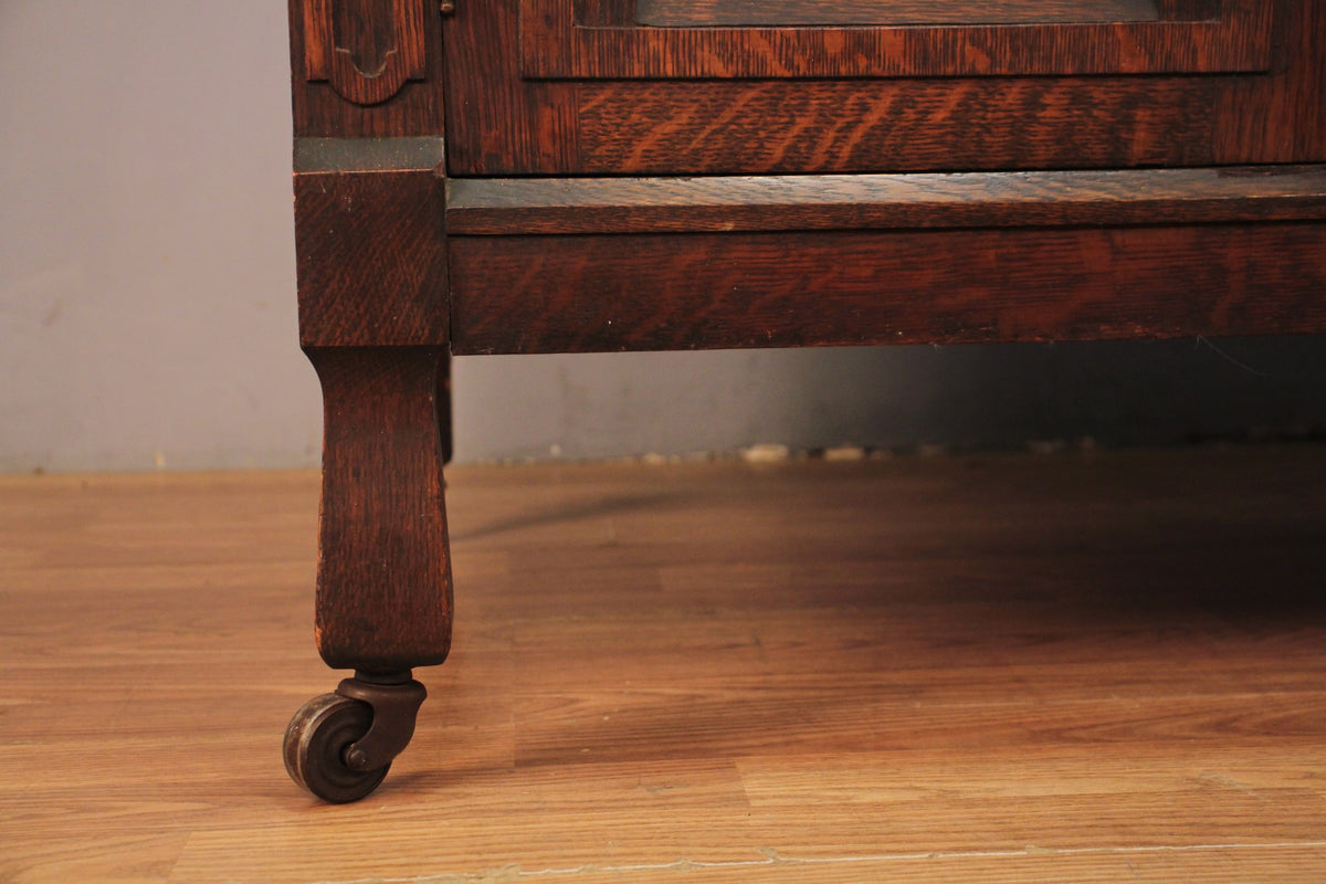 Antique Oak 3-Drawer Buffet Credenza
