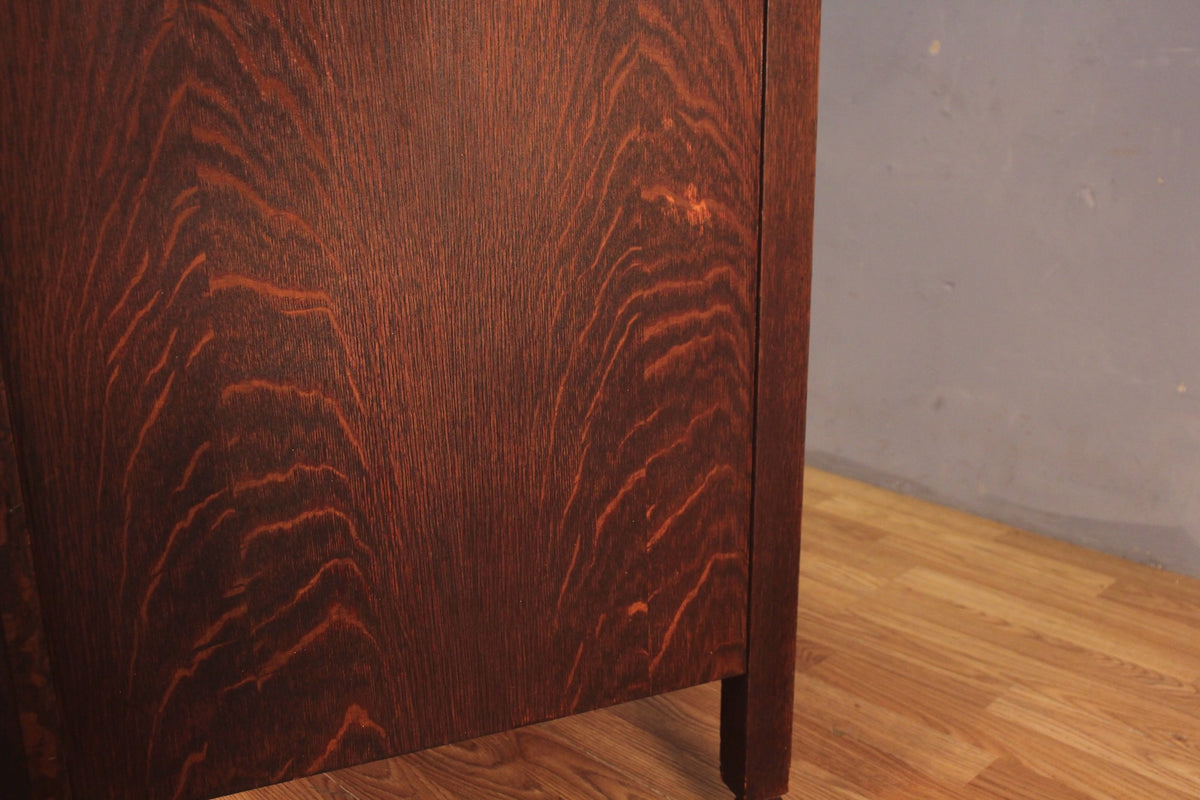 Antique Oak 3-Drawer Buffet Credenza