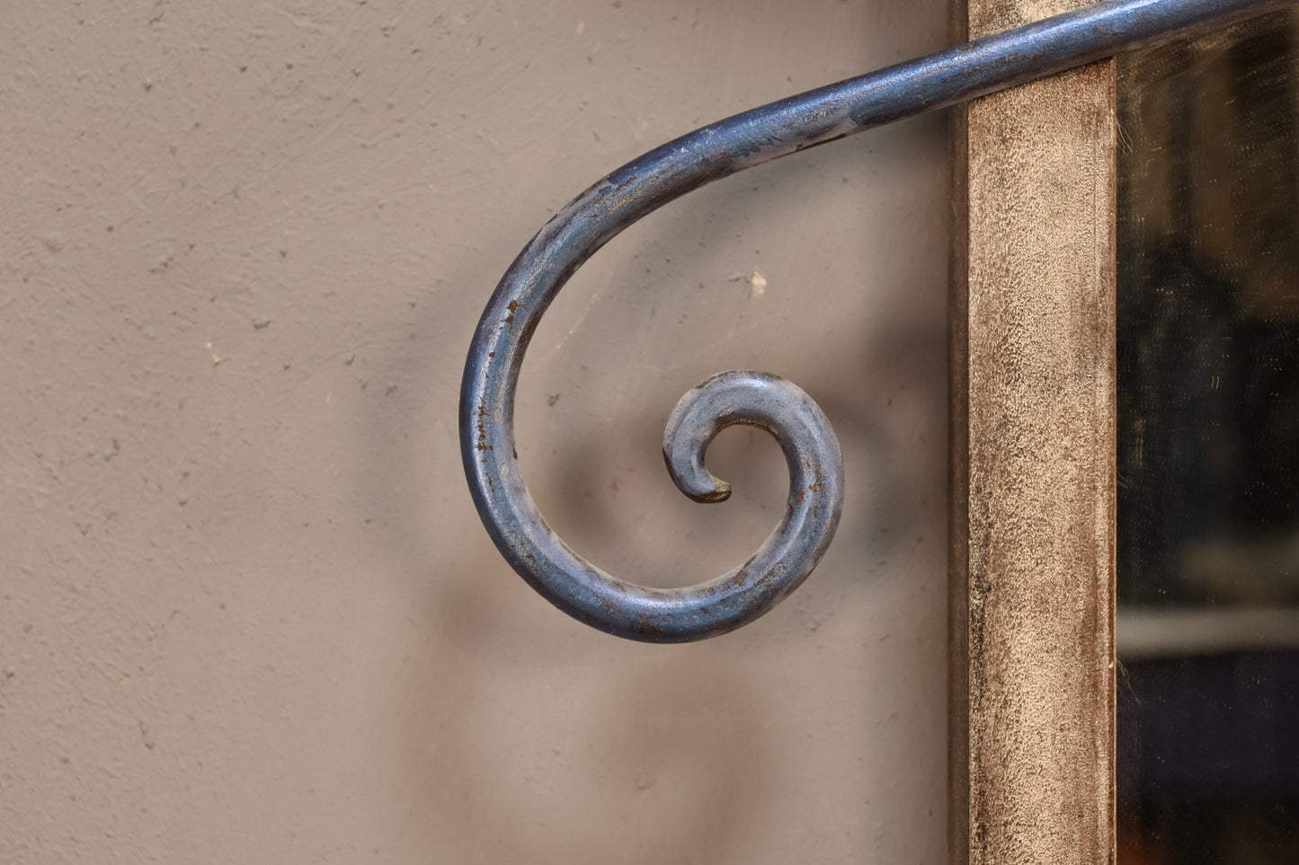 Distressed Metal Curlicue Mirror - ONLINE ONLY