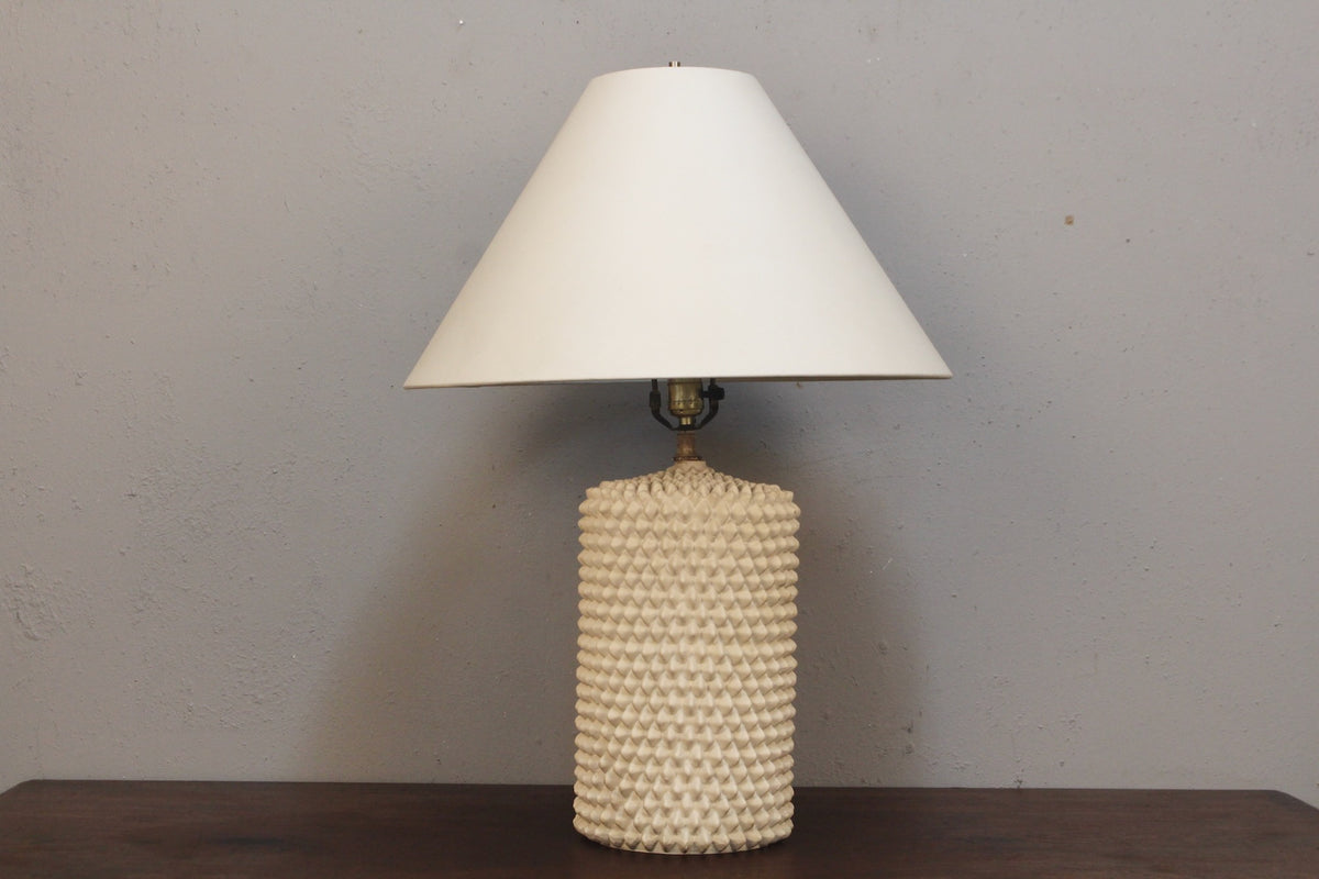 Ivory Textured Plaster Table Lamp