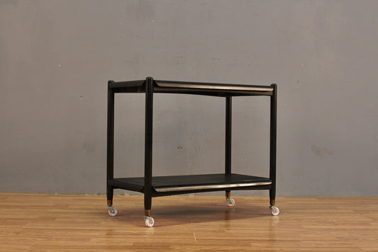 Danish Black Folding Tray Bar Cart