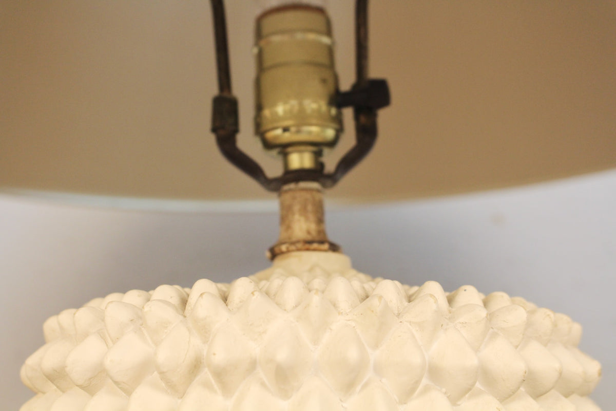 Ivory Textured Plaster Table Lamp