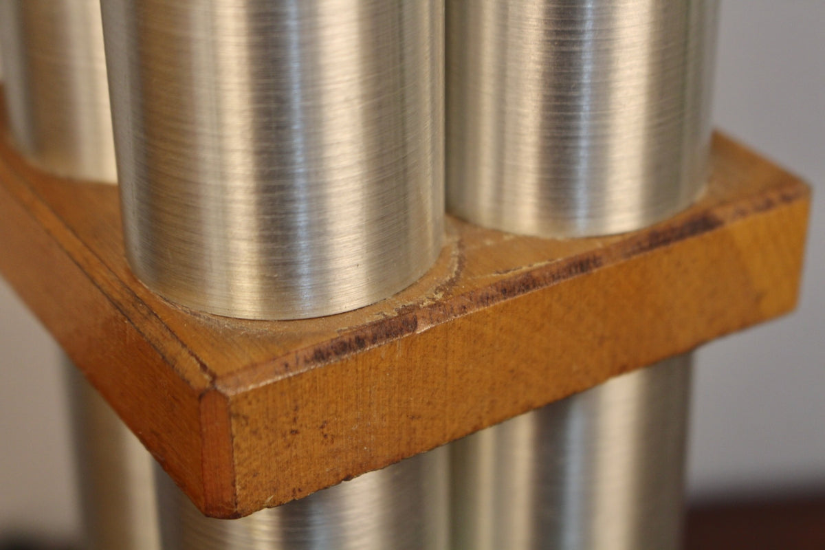 1970s Tubular Aluminum Table Lamp