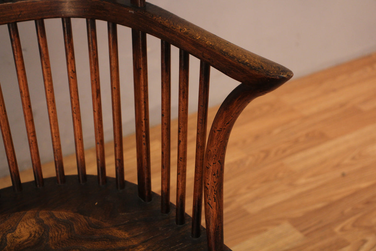 English Windsor-Style High-Back Settee - ONLINE ONLY