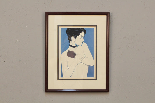 Small "Lady Blue" Patrick Nagel Print