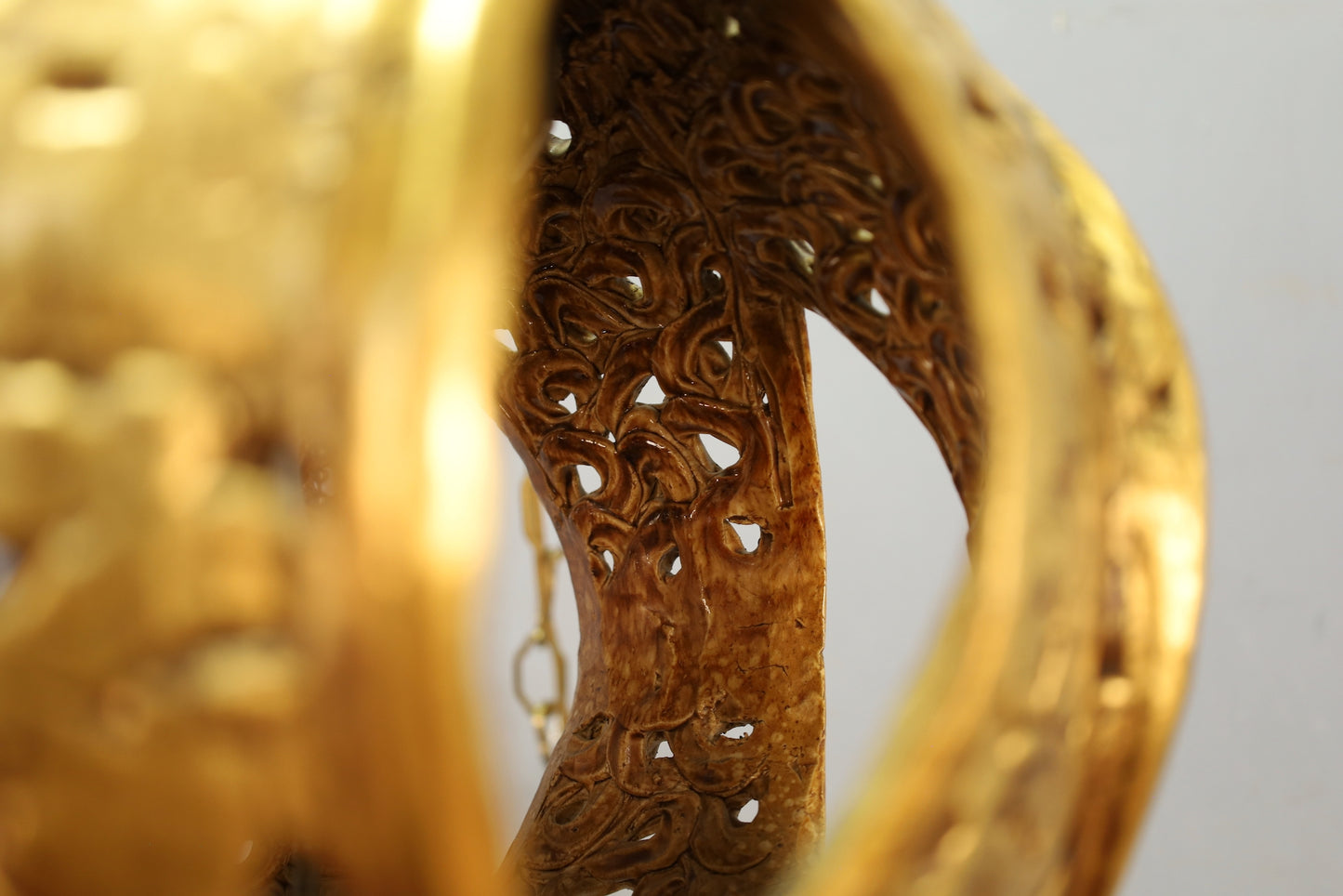 Ceramic Gold Bud Swag Lamp Y