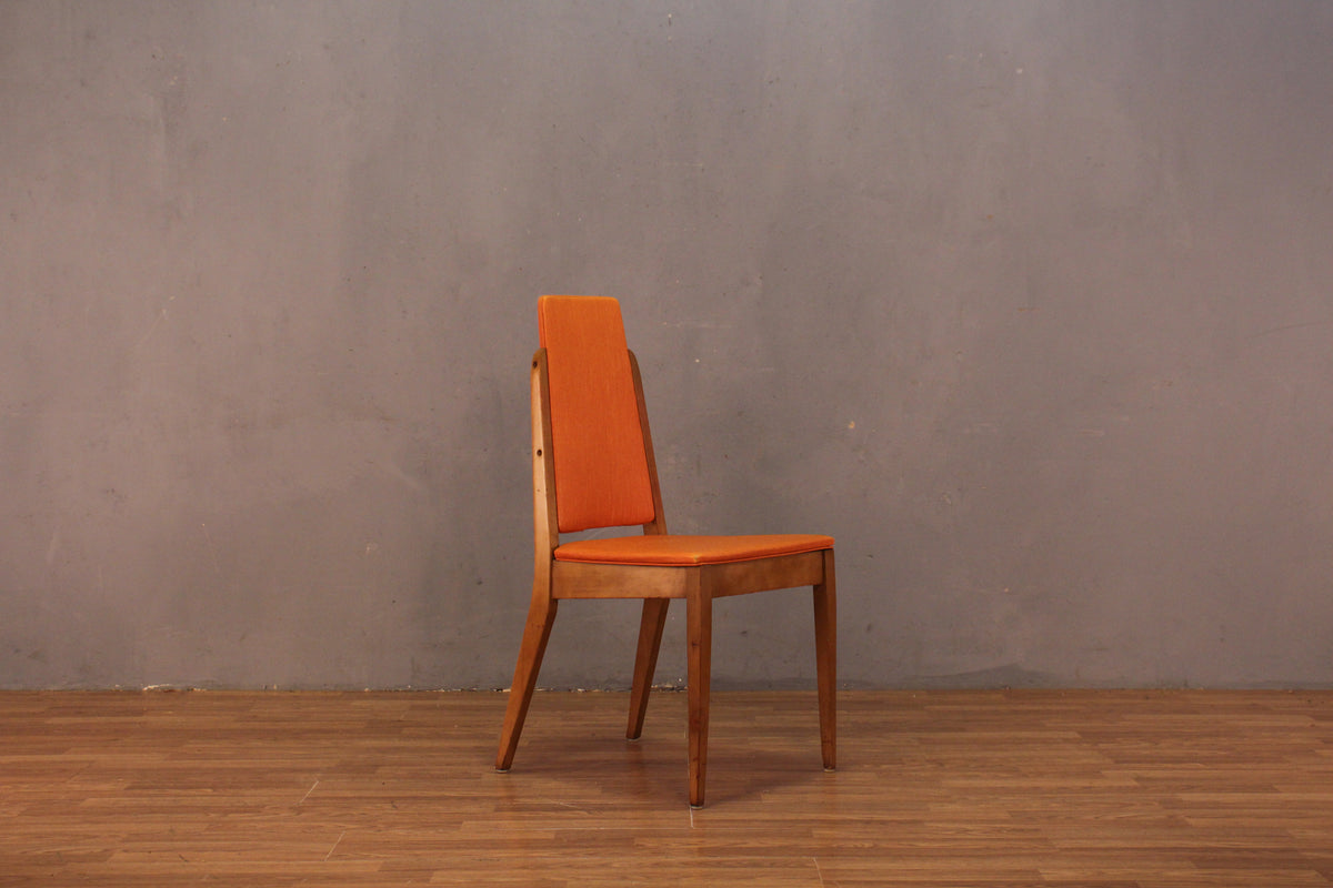 Mid Century Orange Vinyl Side Chair