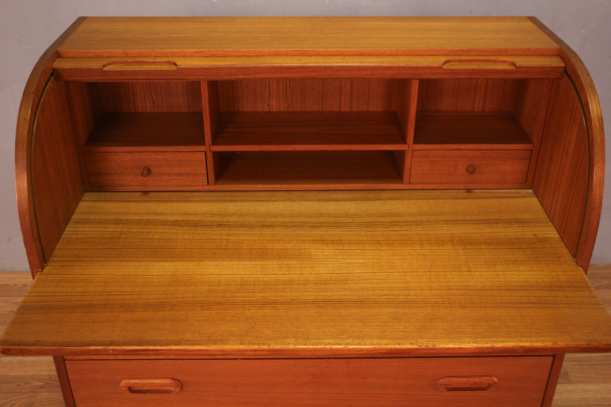 Teak 4-Drawer Secretary Desk