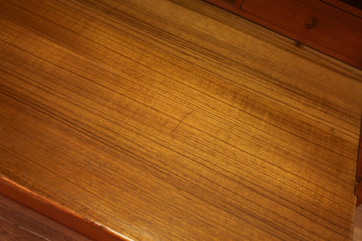 Teak 4-Drawer Secretary Desk