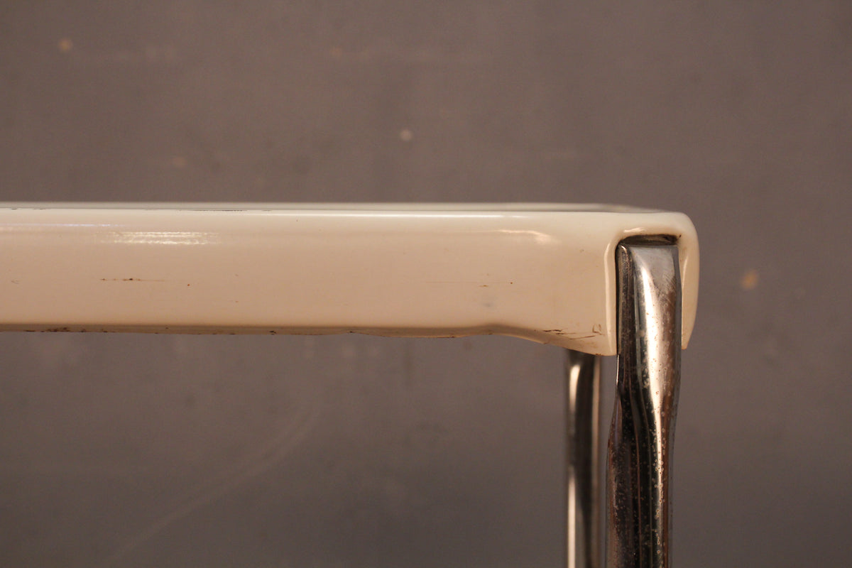 White Enamel & Chrome 3-Tier Cart