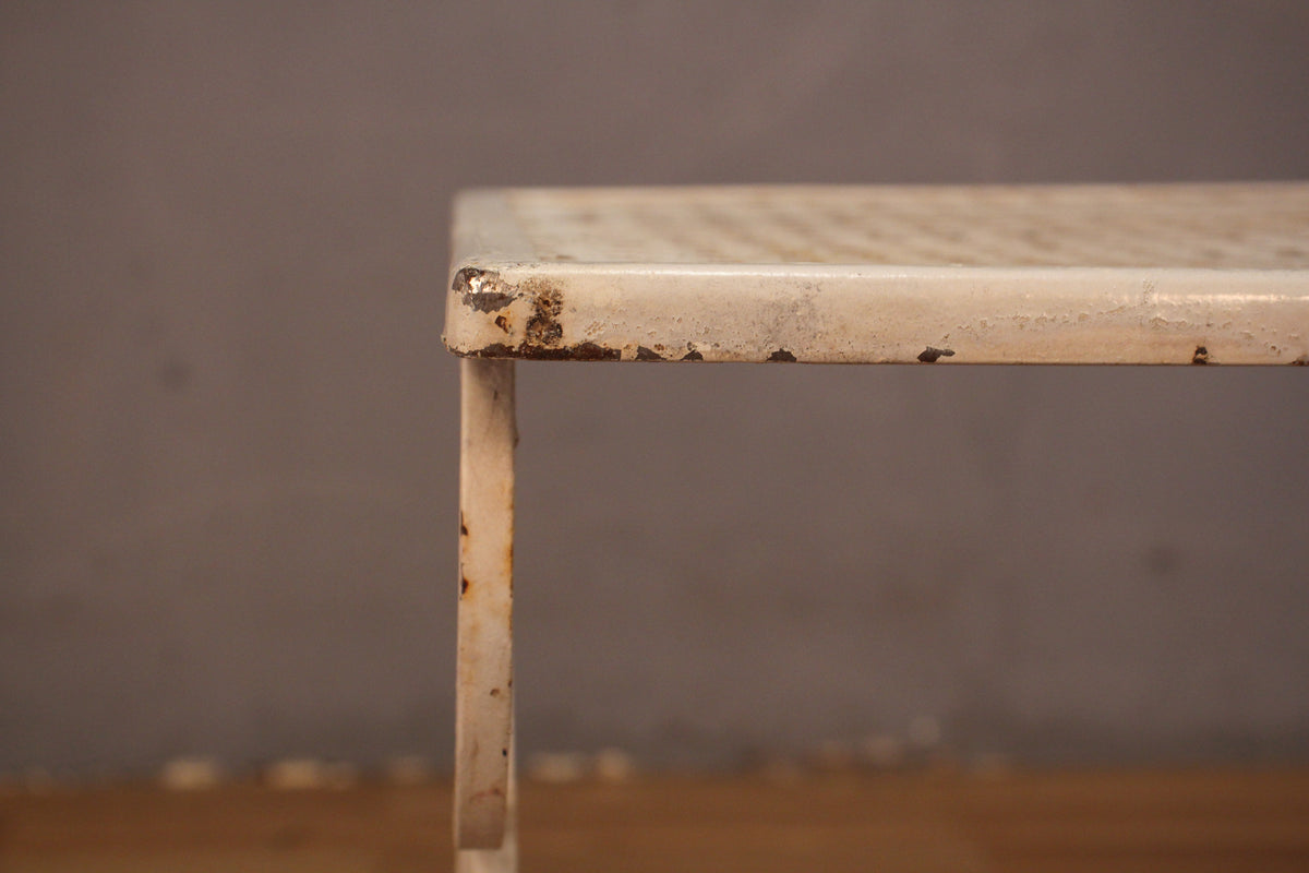 Trio of White Wrought Iron Side Tables - ONLINE ONLY