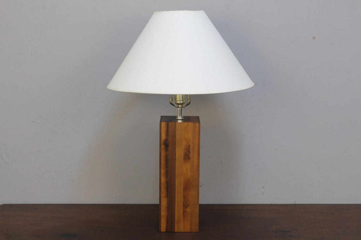 Solid Walnut Block Table Lamp