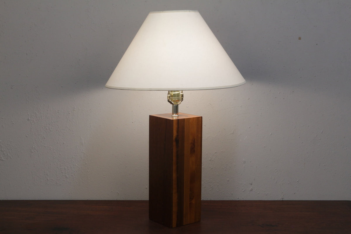 Solid Walnut Block Table Lamp