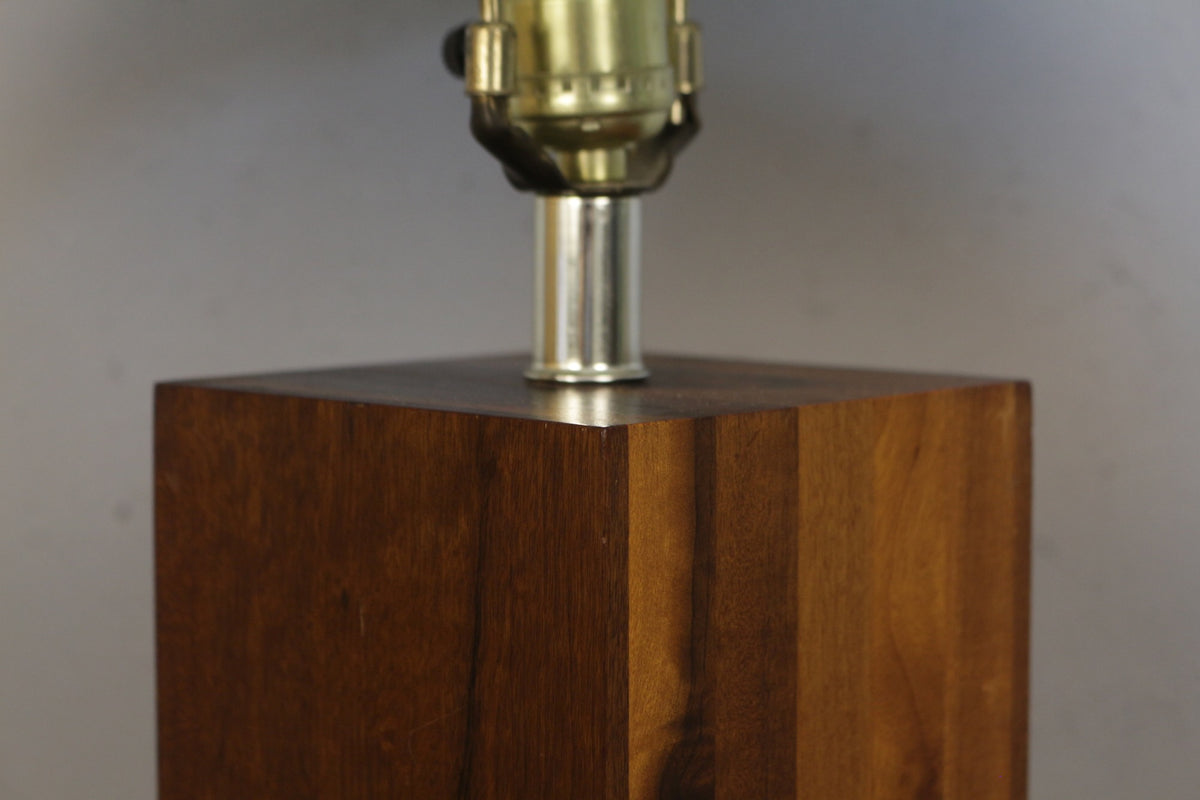 Solid Walnut Block Table Lamp