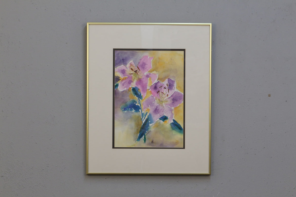 "Luminous Lilies" Watercolor Painting