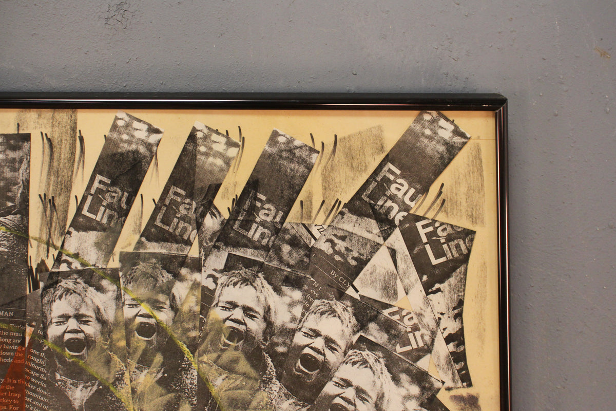 Large "The Week in Review" Mixed Media Collage