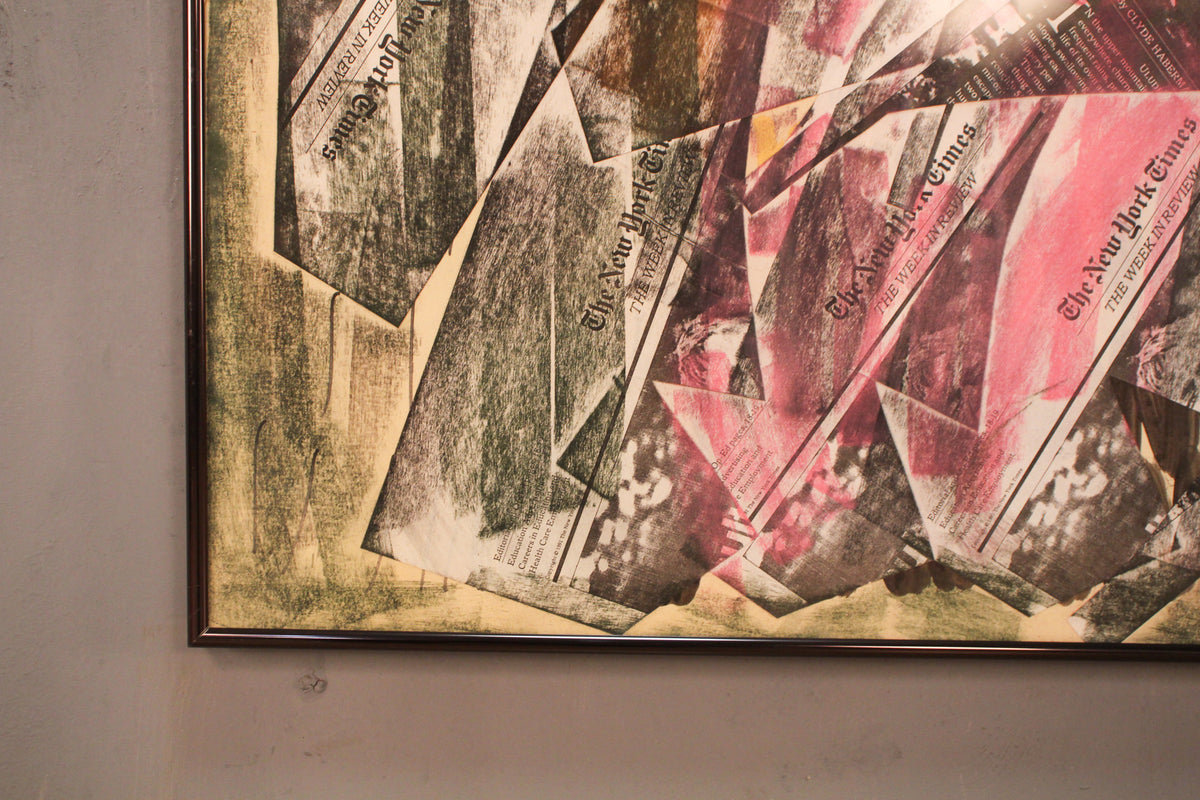 Large "The Week in Review" Mixed Media Collage