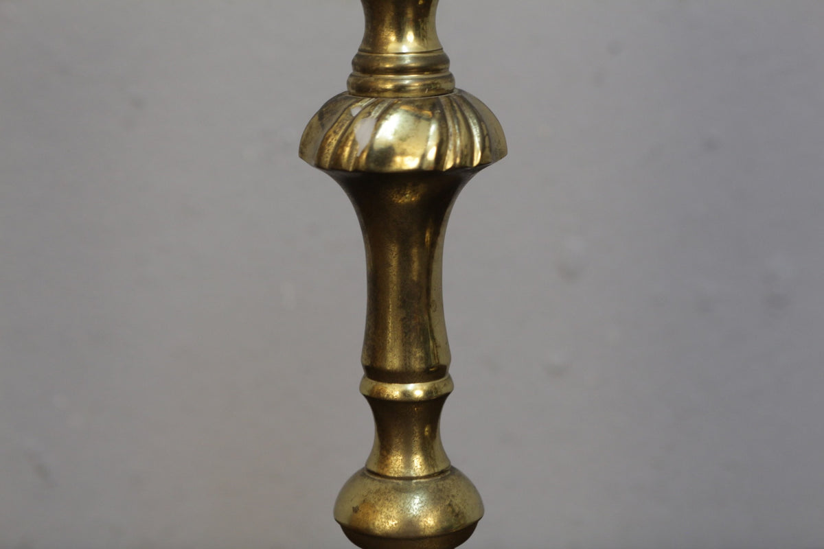 Pair of Turned Brass Candlesticks