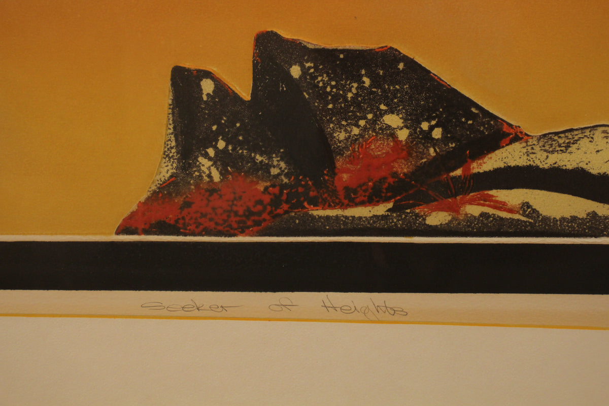 "Seeker of Heights" Pat Greenwald Collagraph