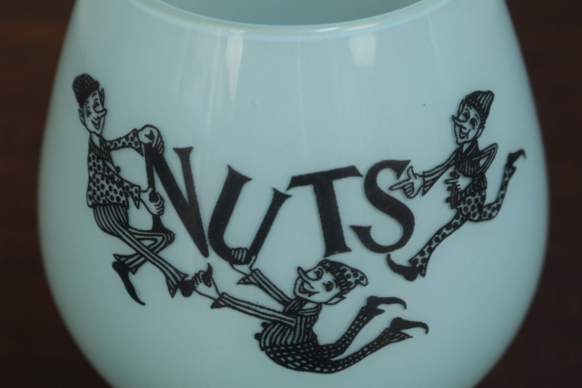 1950s West Virginia "Tidbits & Nuts" Glass Snack Set