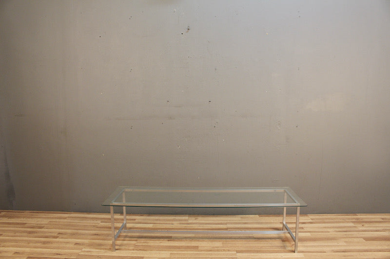 Classic Chrome & Glass Rectangle Coffee Table - ONLINE ONLY