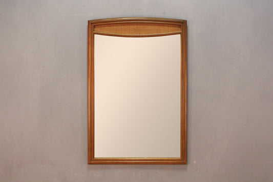 1960s Thomasville Walnut & Cane Mirror