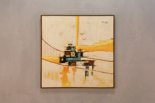 Large 1970s "Vista Moderne" Abstract Painting