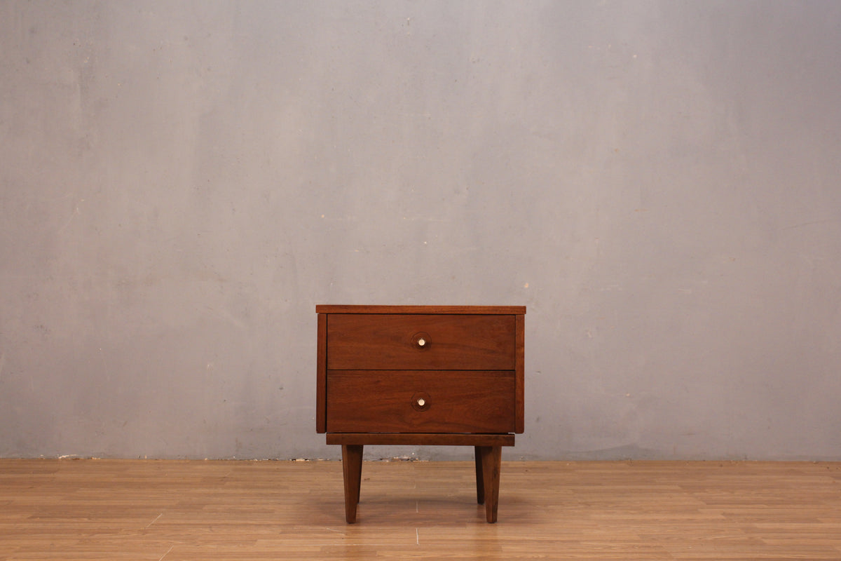 Stanley Mid Century Two-Drawer Nightstand