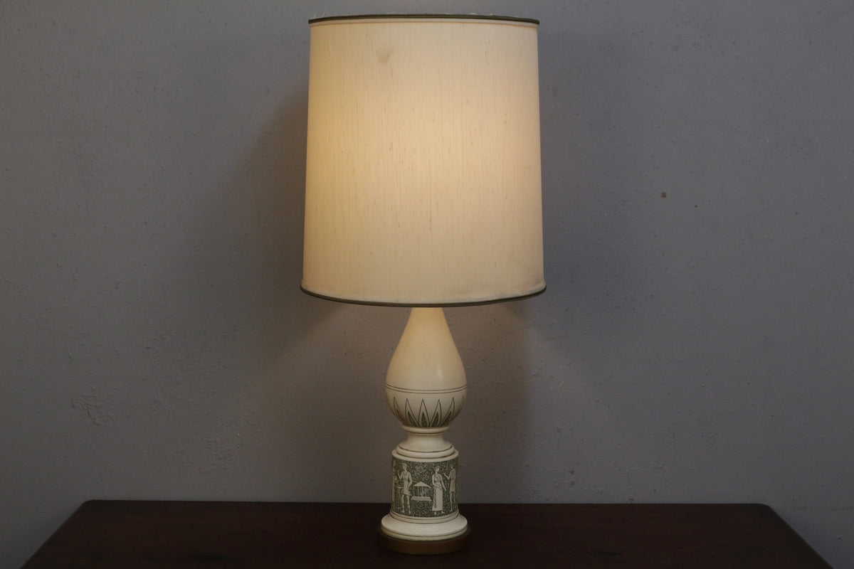 1960s Neoclassical Chalkware Table Lamp