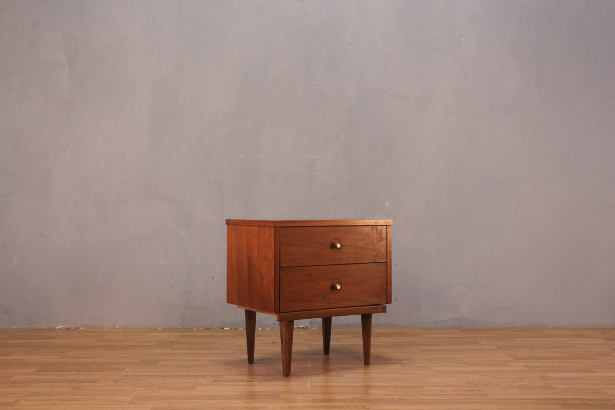Stanley Mid Century Two-Drawer Nightstand