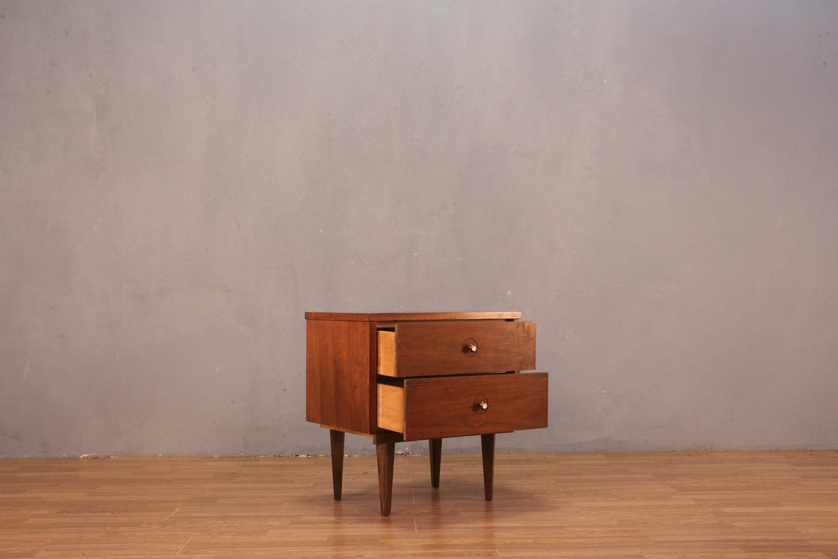 Stanley Mid Century Two-Drawer Nightstand