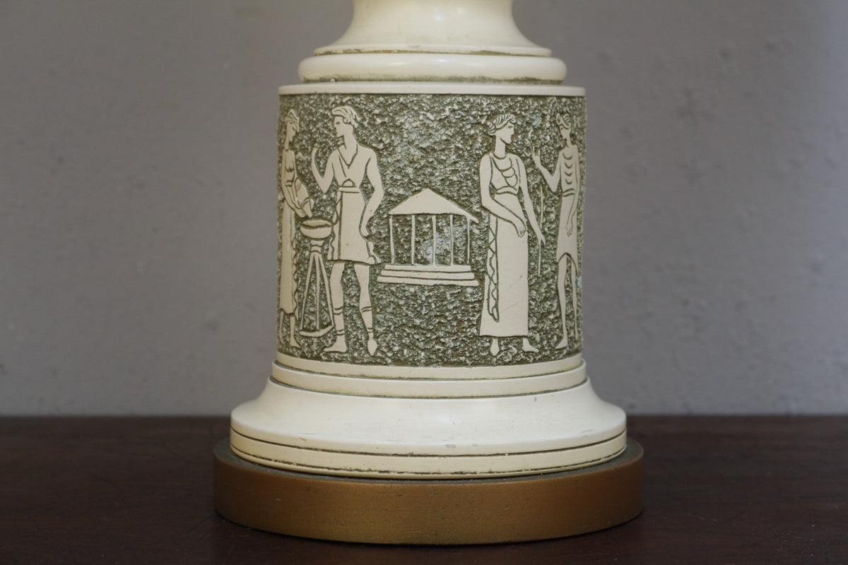 1960s Neoclassical Chalkware Table Lamp